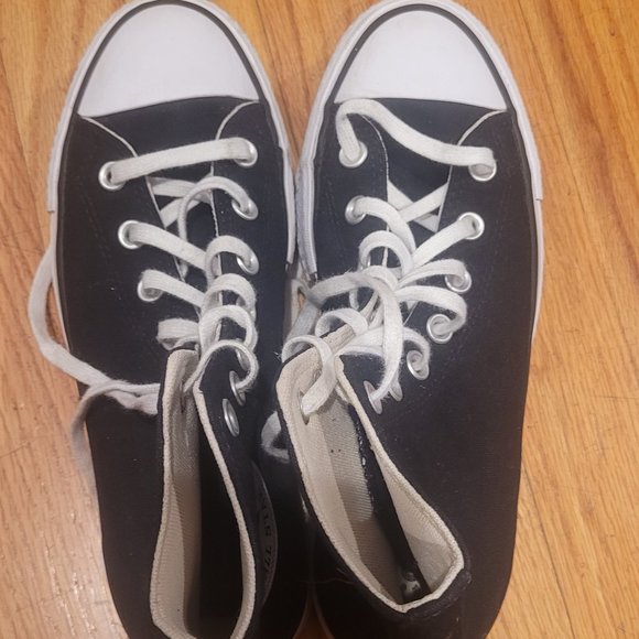 Converse Shoes - Black Platform All-Star High Top Converse